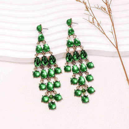 Alloy & Rhinestone Teardrop Earrings - Jaazi Intl