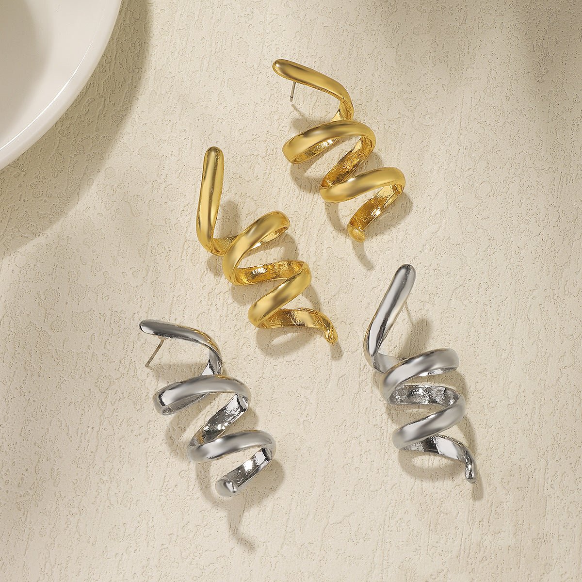 Alloy Spiral Personalized Earrings Simple Design - Jaazi Intl