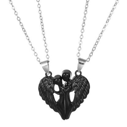 Angel Wings Hug Necklace Magnet Love Necklace Gift For Valentine's Day - Jaazi Intl