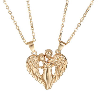 Angel Wings Hug Necklace Magnet Love Necklace Gift For Valentine's Day - Jaazi Intl