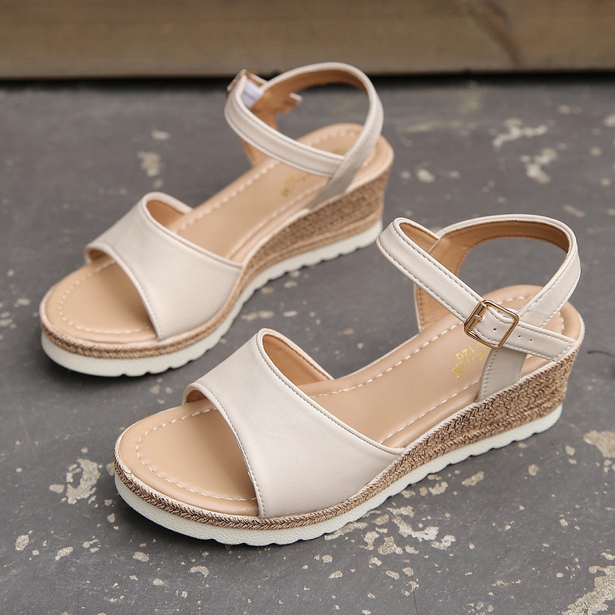 Ankle Buckle Wedges Sandals For Women Summer Platform Shoes - Jaazi Intl