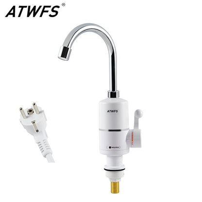 ATWFS Electric Heater Water Heater Instant Hot Water Kitchen Faucet Instant Electric Water Faucet Heating 3000W EU Plug - Jaazi Intl