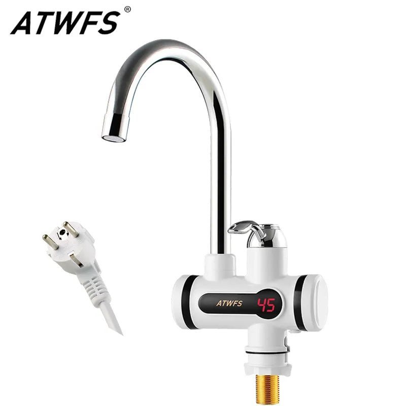 ATWFS Electric Kitchen Water Heater Tap Instant Hot Water Faucet Heater Cold Heating Faucet Tankless Instantaneous Water Heater - Jaazi Intl