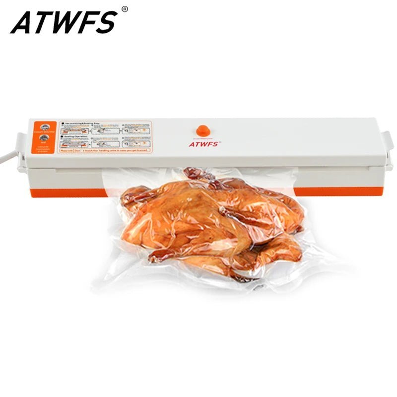 ATWFS Vacuum Food Sealer 220V/110V Packaging Sealing Machine Kitchen Vaccum Sealer Packer with 15pcs Vacuum Bags for Food Saver - Jaazi Intl