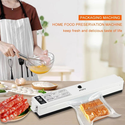 ATWFS Vacuum Food Sealer 220V/110V Packaging Sealing Machine Kitchen Vaccum Sealer Packer with 15pcs Vacuum Bags for Food Saver - Jaazi Intl