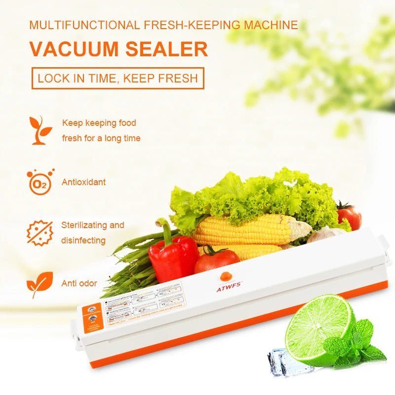 ATWFS Vacuum Sealer Packing Sealing Machine Best Portable Food Vaccum Sealer Kitchen Packer with 15pcs Vacuum Bag for Food Saver - Jaazi Intl