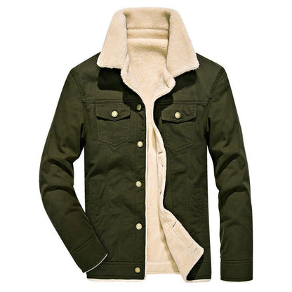 Autumn And Winter New Thickened Lapel Jacket Coat Cotton Jacket For Men - Jaazi Intl