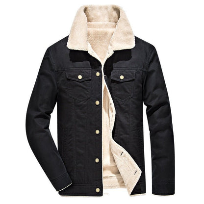 Autumn And Winter New Thickened Lapel Jacket Coat Cotton Jacket For Men - Jaazi Intl