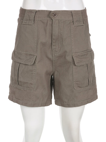 Taschennaht-Shorts mit geradem Bein