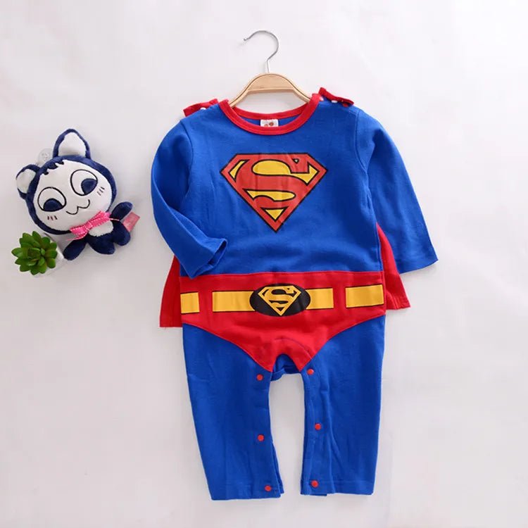 Baby Boy Anime Romper Cartoons Long Sleeve + Smock Halloween Christmas Costume Gift Boys Summer Rompers Spring Autumn Clothing - Jaazi Intl