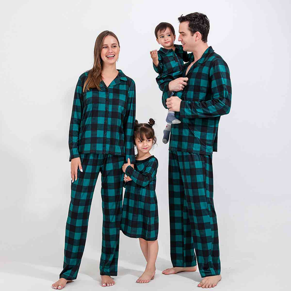 Baby Plaid Collared Neck Jumpsuit - Jaazi Intl