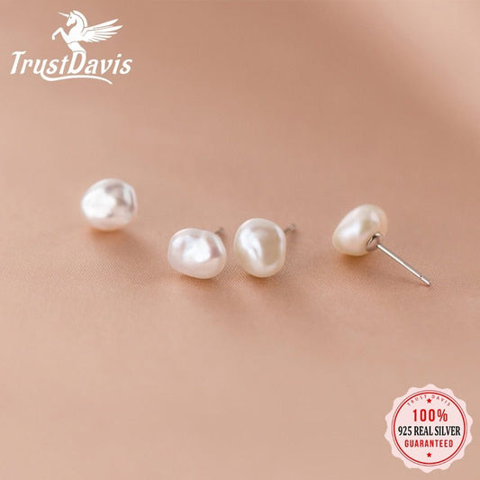 Baroque Pearl Stud Earrings - Jaazi Intl