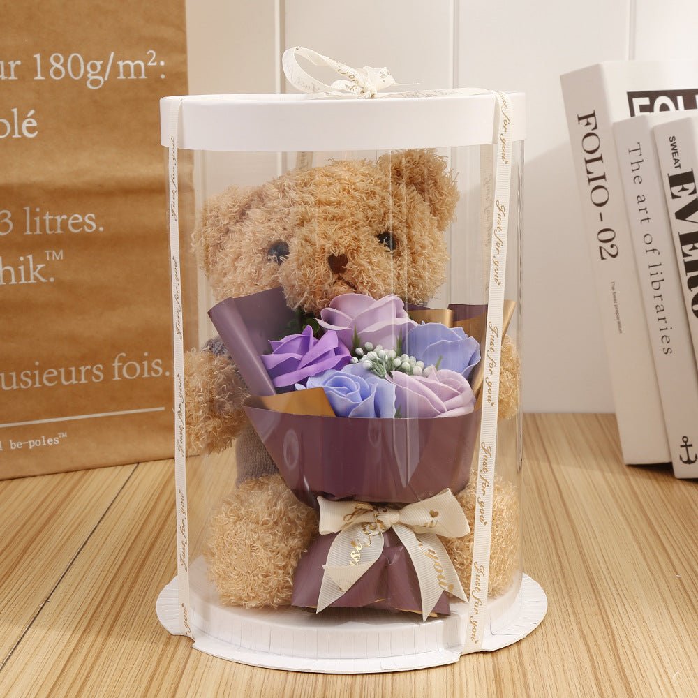 Bear Gift Box Doll Flower Crafts - Jaazi Intl