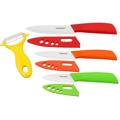 Beauty Gifts Zirconia Ceramic kitchen knife set 3" 4" 5" inch+peeler+Covers - Jaazi Intl