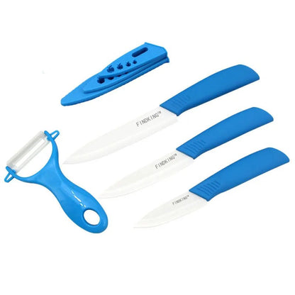 Beauty Gifts Zirconia Ceramic kitchen knife set 3" 4" 5" inch+peeler+Covers - Jaazi Intl