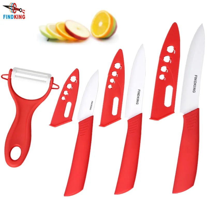 Beauty Gifts Zirconia Ceramic kitchen knife set 3" 4" 5" inch+peeler+Covers - Jaazi Intl