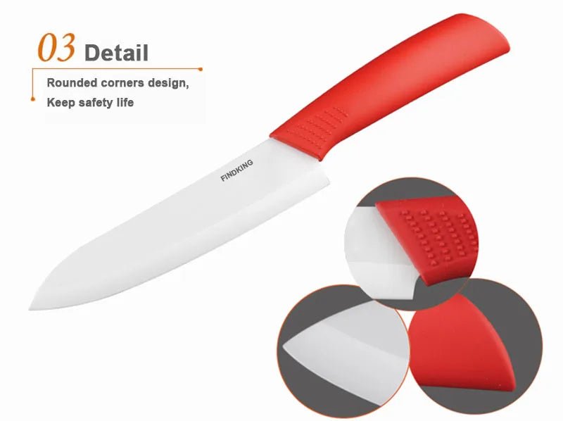 Beauty Gifts Zirconia Ceramic kitchen knife set 3" 4" 5" inch+peeler+Covers - Jaazi Intl