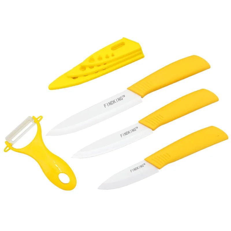 Beauty Gifts Zirconia Ceramic kitchen knife set 3" 4" 5" inch+peeler+Covers - Jaazi Intl