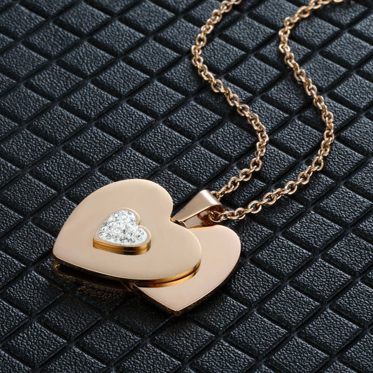 Best Friend Gift Peach Heart Combination Necklace - Jaazi Intl