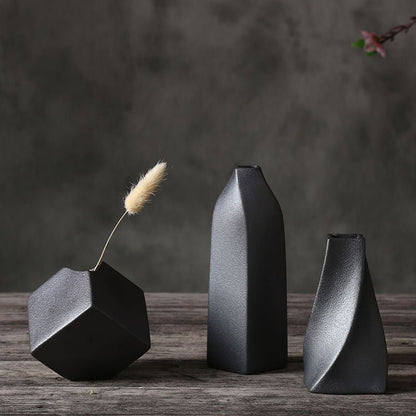 Black Glaze Vase - Jaazi Intl