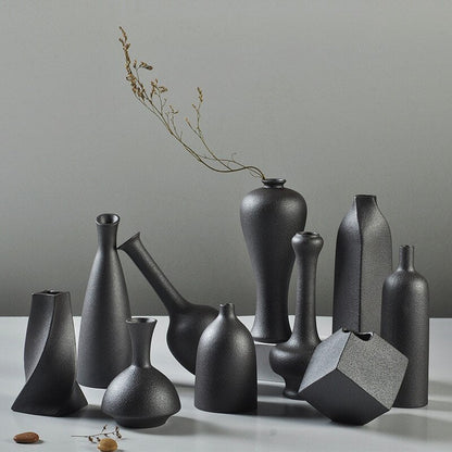 Black Glaze Vase - Jaazi Intl