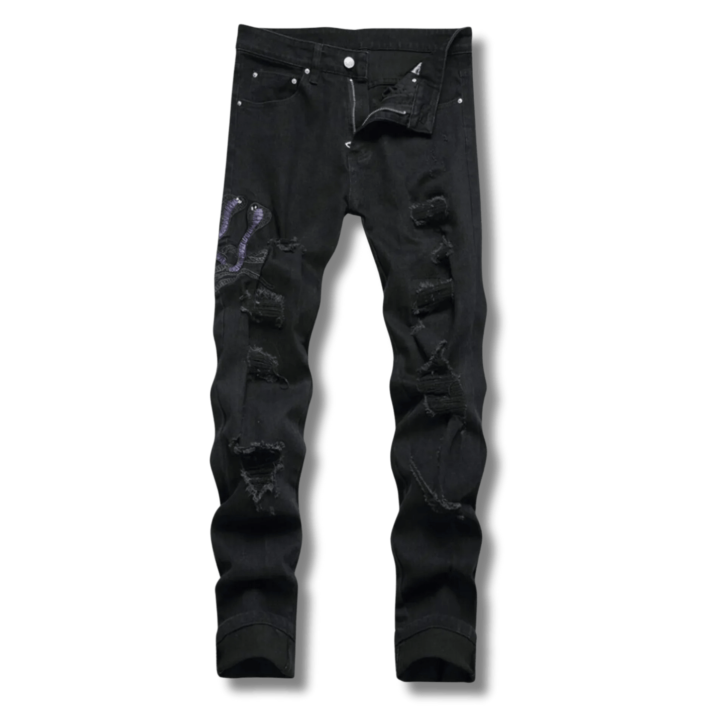 Black Python Jeans - Jaazi Intl