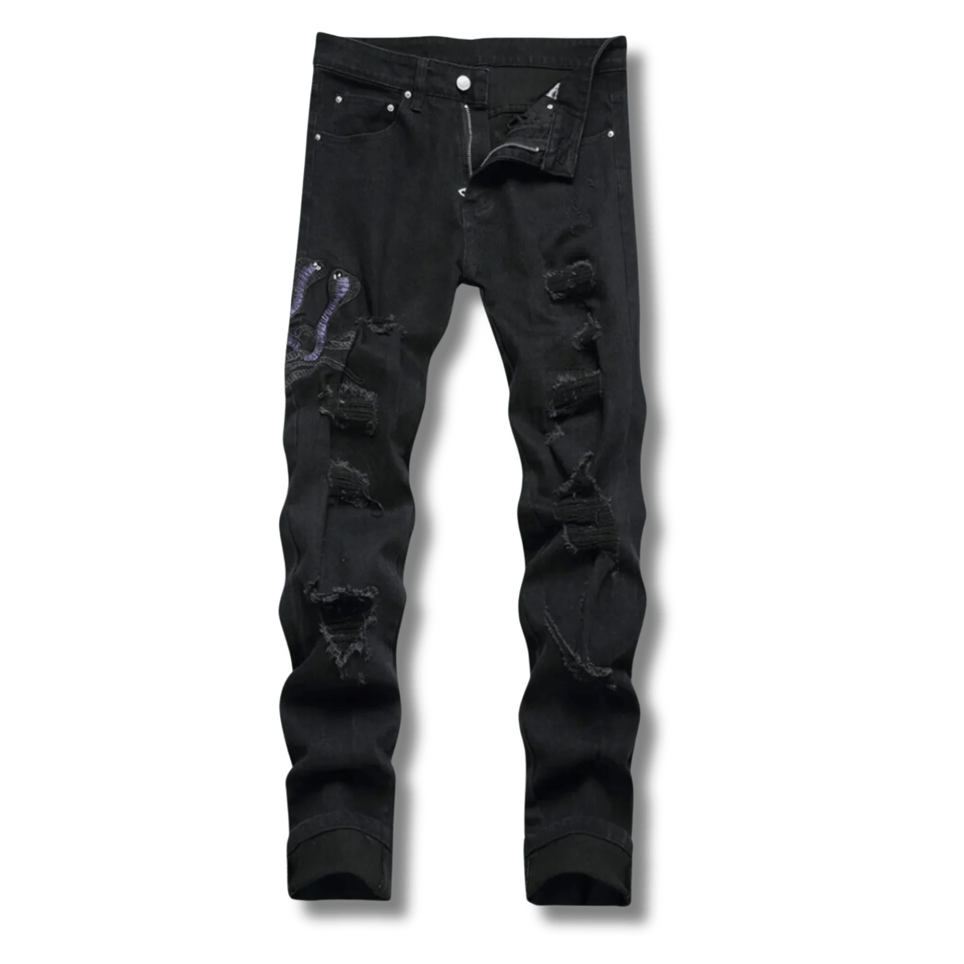 Black Python Jeans - Jaazi Intl