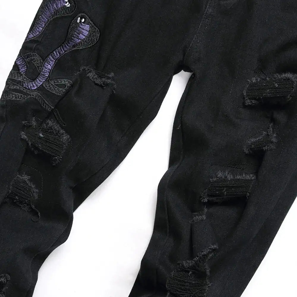 Black Python Jeans - Jaazi Intl