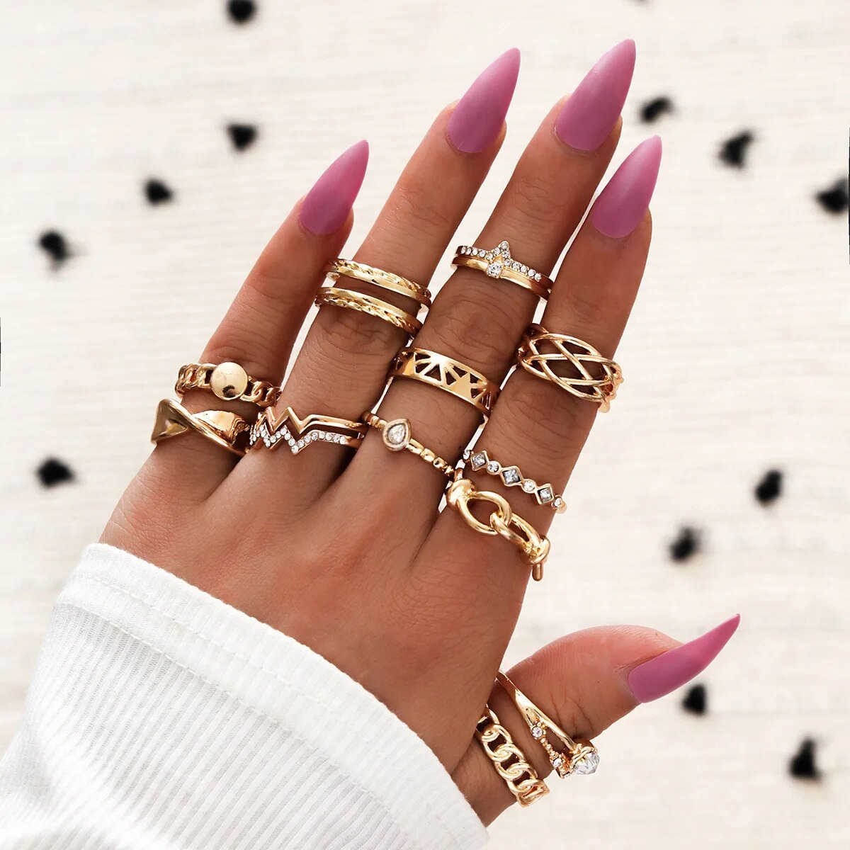 bohemian style gold rings for girls boho jewelry women evil eye ring slytherin ring set anillos finger bague schmuck accessories - Jaazi Intl