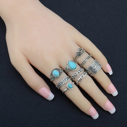 bohemian style gold rings for girls boho jewelry women evil eye ring slytherin ring set anillos finger bague schmuck accessories - Jaazi Intl