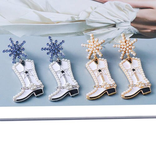 Boot Alloy Dangle Earrings - Jaazi Intl