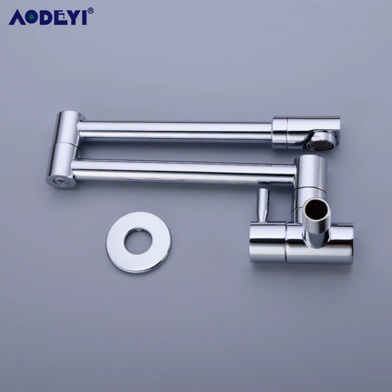 Brass Wall Mounted Kitchen Faucets Pot Filler Taps Swivel Folding Retractable Rotary Stretch Basin Faucet Sink Tap - Jaazi Intl