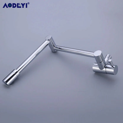 Brass Wall Mounted Kitchen Faucets Pot Filler Taps Swivel Folding Retractable Rotary Stretch Basin Faucet Sink Tap - Jaazi Intl