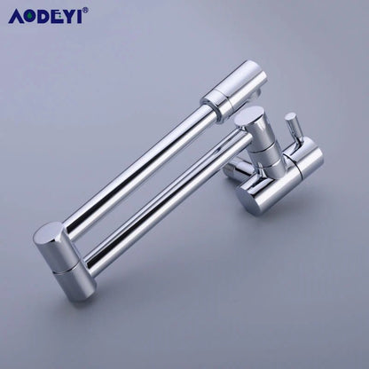 Brass Wall Mounted Kitchen Faucets Pot Filler Taps Swivel Folding Retractable Rotary Stretch Basin Faucet Sink Tap - Jaazi Intl