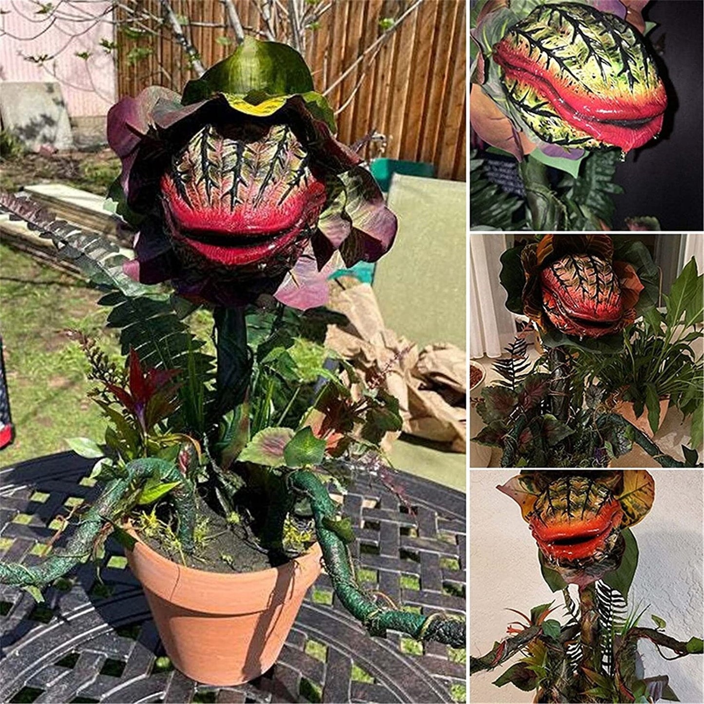 Décor de jardin d’Halloween de plante Piranha réaliste