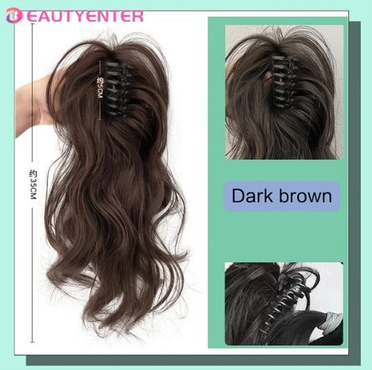 Wig Women&#039;s Long Hair Imitation Hair Vigor Girl&#039;s Lightweight Non-falling Half-tied Princess Waterfall Curly Hair High Pony Tail Wig