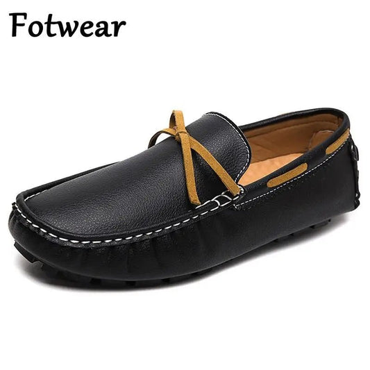 Leather Men Loafers Big Size 48 47 Non Slip Mens Driving Shoes Wedding Party Mens Moccasins Breathable Boat Shoes Male Footwear - Jaazi Intl