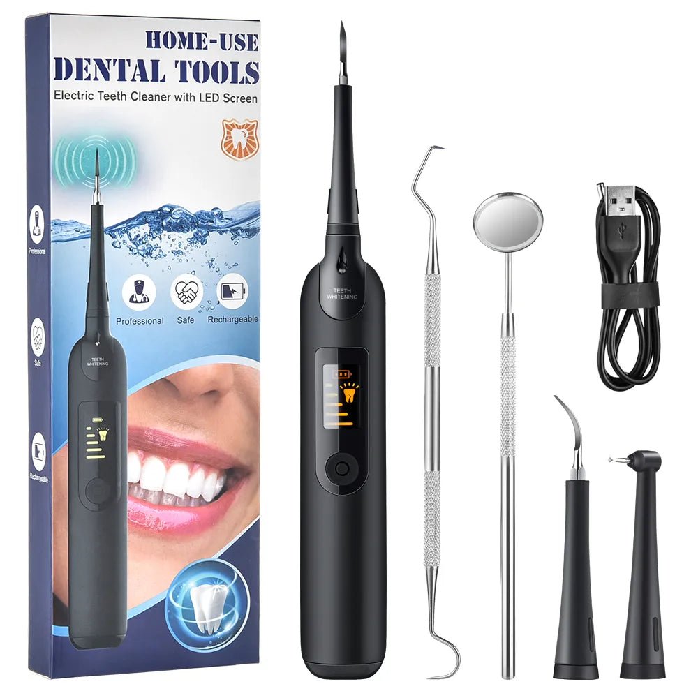 LED Electric Sonic Scaler Toothbrush Set Stains Dental Calculus Remover Tooth Cleaner Teeth Whitening Oral Irrigation Care Tools - Jaazi Intl