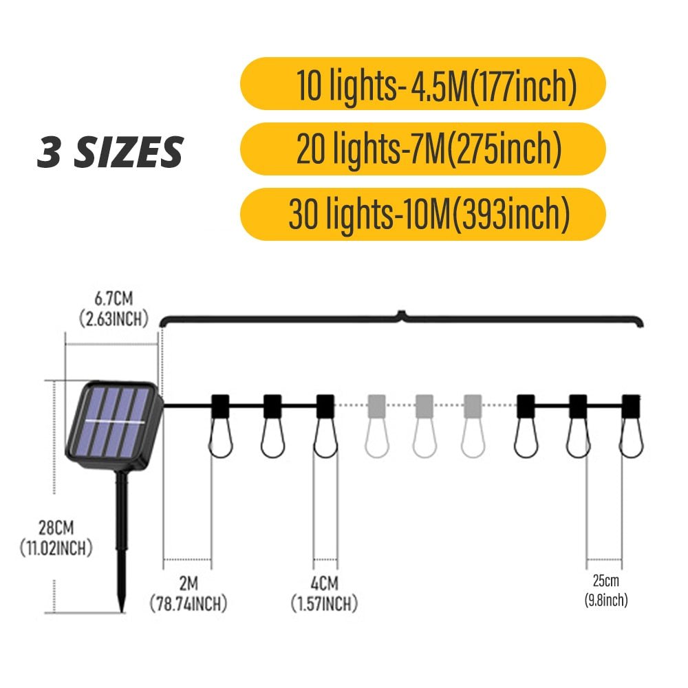 LED Solar String Waterproof Lights - Jaazi Intl