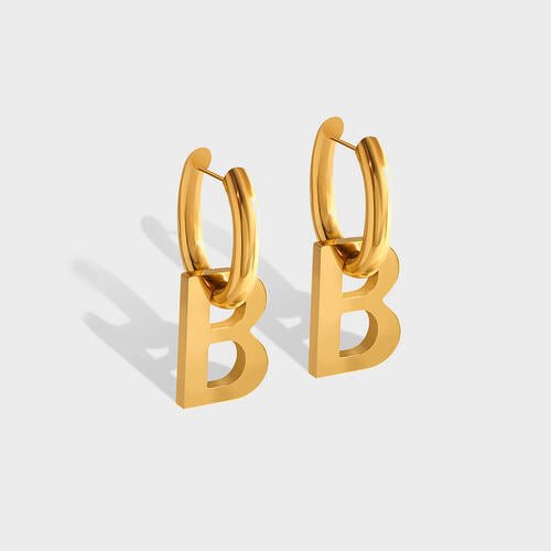 Letter B Titanium Steel Earrings - Jaazi Intl